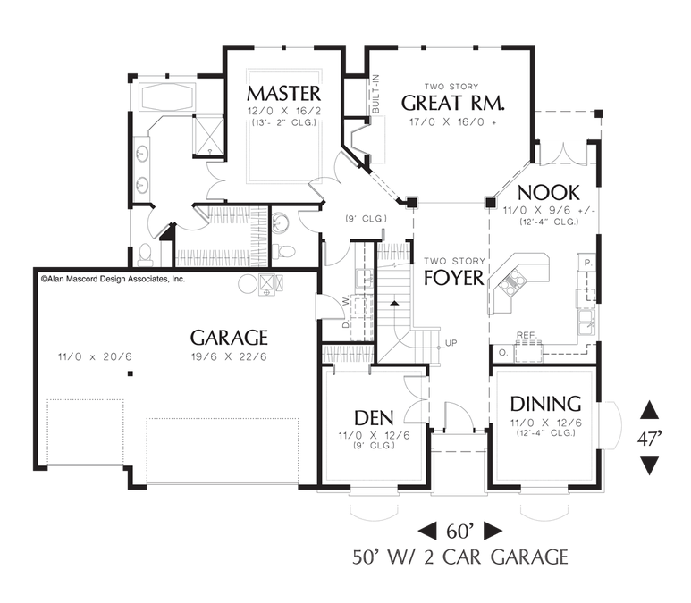 Main Floor Plan image for Mascord Evansville-Traditional Style, Modern Versatility  -Main Floor Plan