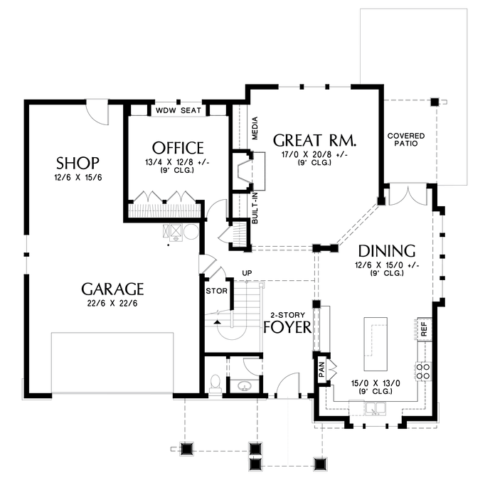 Main Floor Plan image for Mascord Ridley-Rich Craftsman with Luxurious Extras -Main Floor Plan