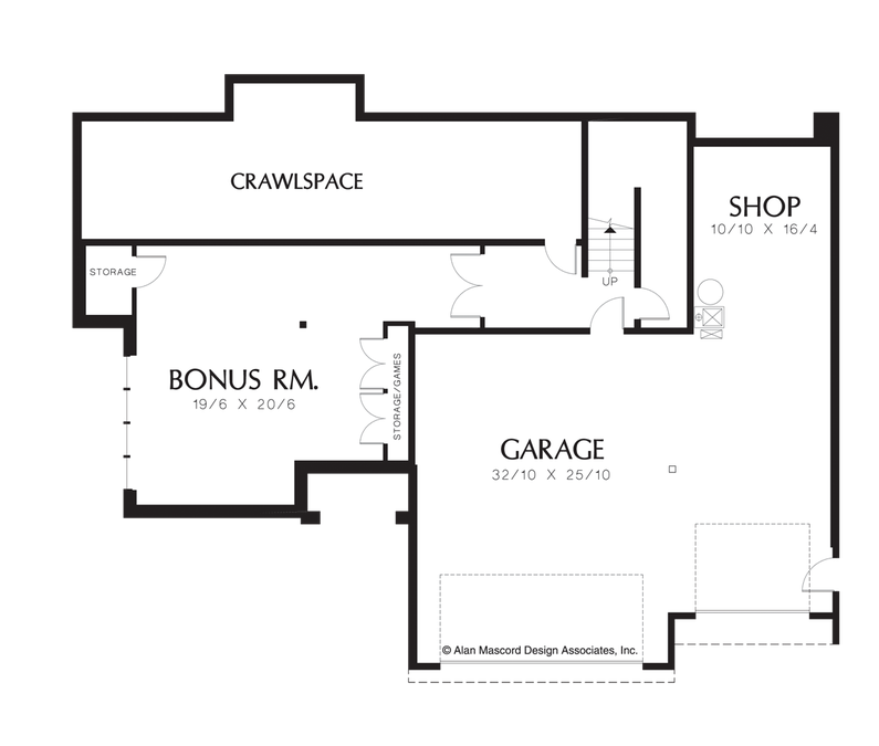 Lower Floor Plan image for Mascord Tremonia-Romantic Home with Balconies-Lower Floor Plan