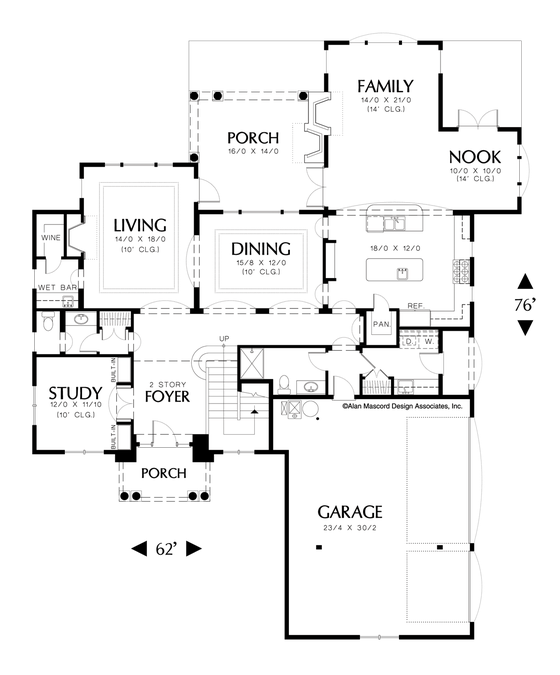Main Floor Plan image for Mascord Gardell-Mediterranean Style Spacious Home-Main Floor Plan