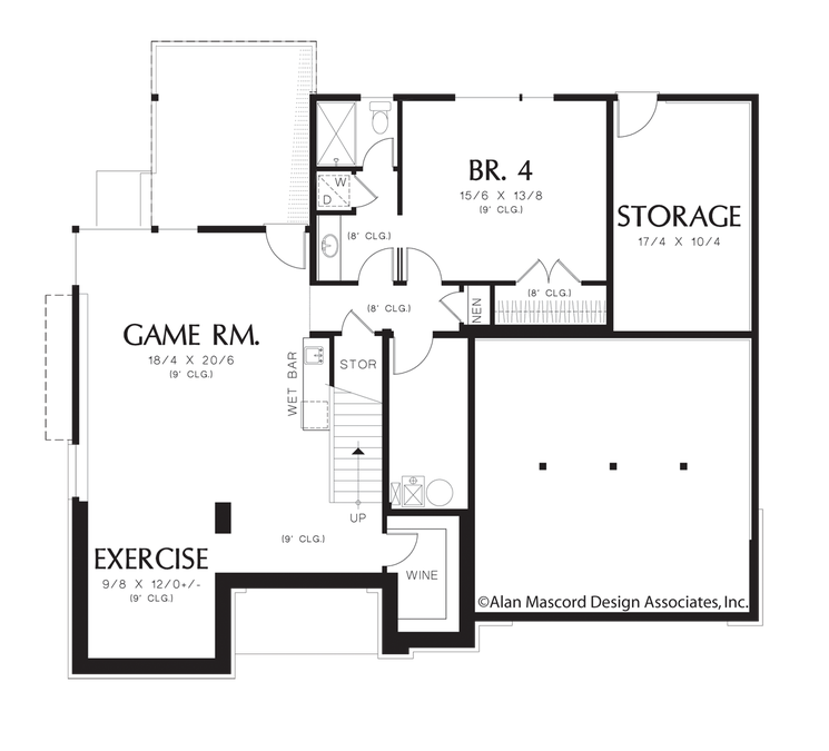 Lower Floor Plan image for Mascord Lomond-Efficient Sloping Lot Plan-Lower Floor Plan