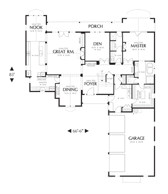 Main Floor Plan image for Mascord Hamilton--Main Floor Plan