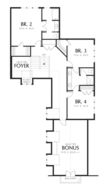 Upper Floor Plan image for Mascord Hamilton--Upper Floor Plan