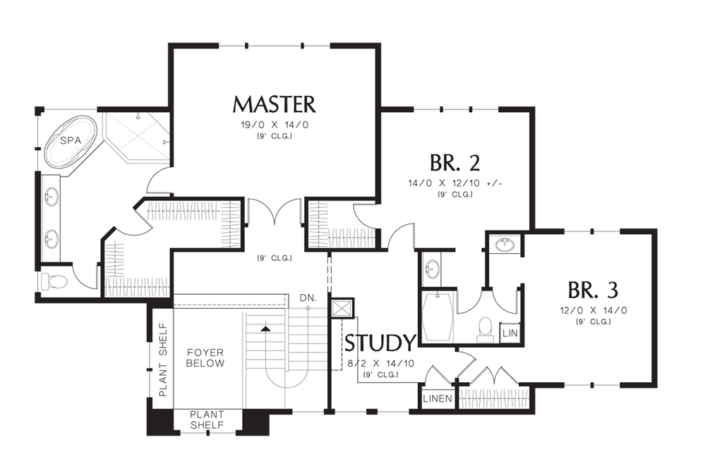 Upper Floor Plan image for Mascord Riverview-Amazing Outdoor Spaces and Plenty of Room for Fun-Upper Floor Plan