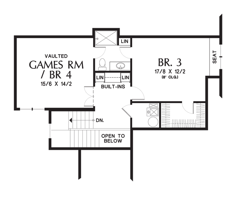 Upper Floor Plan image for Mascord Vidabelo-Elegant Craftsman with Double Master Suites-Upper Floor Plan