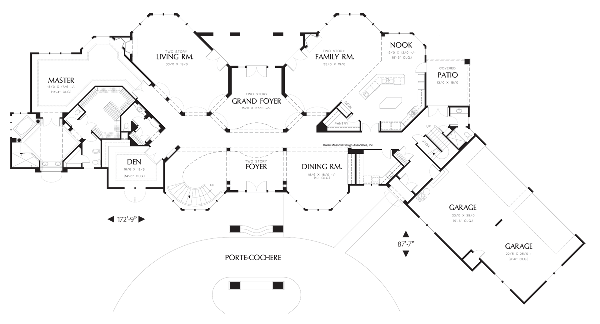 Main Floor Plan image for Mascord Altamont-Many Windows for All Around View-Main Floor Plan
