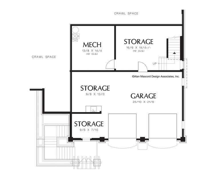 Lower Floor Plan image for Mascord Senath-Three Level Plan with Warmth and Elegance-Lower Floor Plan