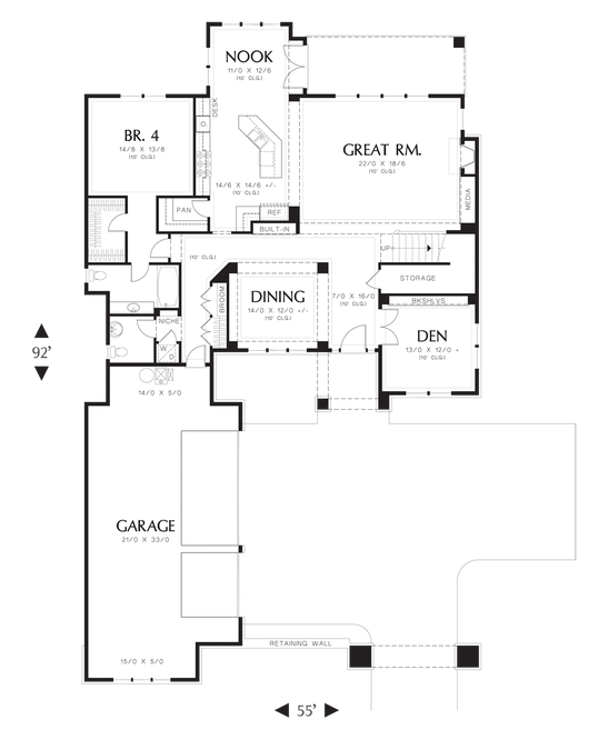 Main Floor Plan image for Mascord Aberle-Elegant Estate Plan with Wonderful Master Suite-Main Floor Plan