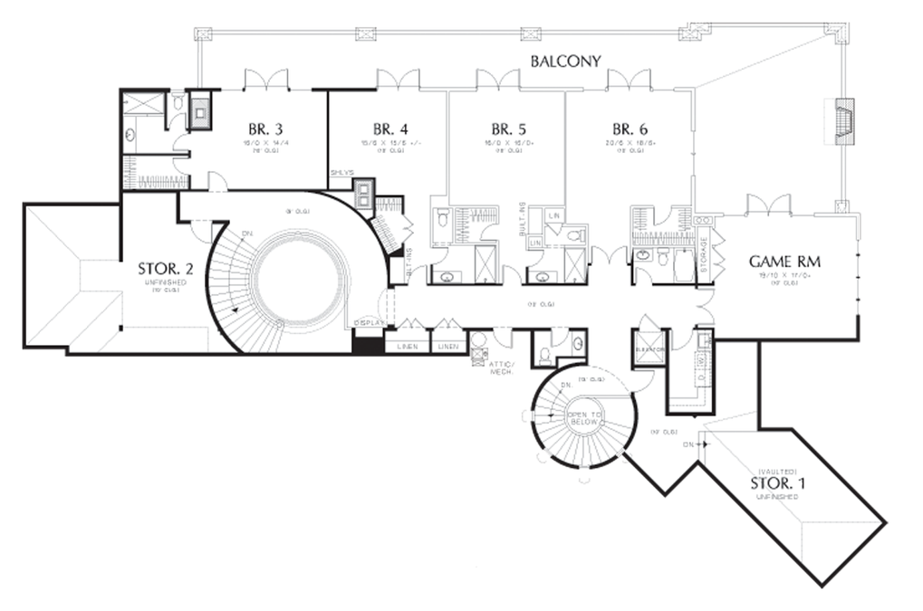 Upper Floor Plan image for Mascord Galloway-European Luxury Home Fit for Royalty-Upper Floor Plan