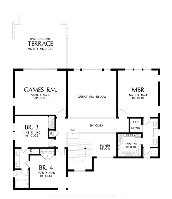 Upper Floor Plan image for Mascord Ashton Court-Amenity Rich Prairie Home with Great Living Spaces-Upper Floor Plan