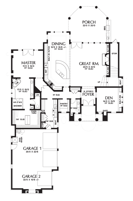 Main Floor Plan image for Mascord Octavia-North West with classic Italian influences-Main Floor Plan