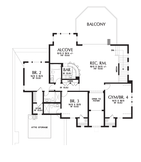 Upper Floor Plan image for Mascord Octavia-North West with classic Italian influences-Upper Floor Plan