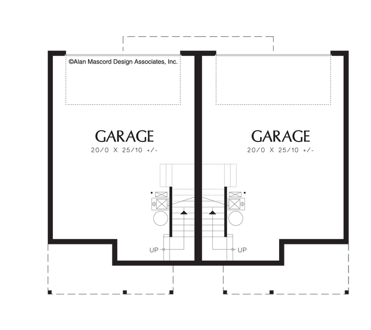 Lower Floor Plan image for Mascord Woodbury-Double Garage Tucked into Hillside-Lower Floor Plan