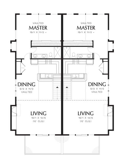 Upper Floor Plan image for Mascord Olsen-Spacious Reverse Living Plan with Oversized Garage-Upper Floor Plan