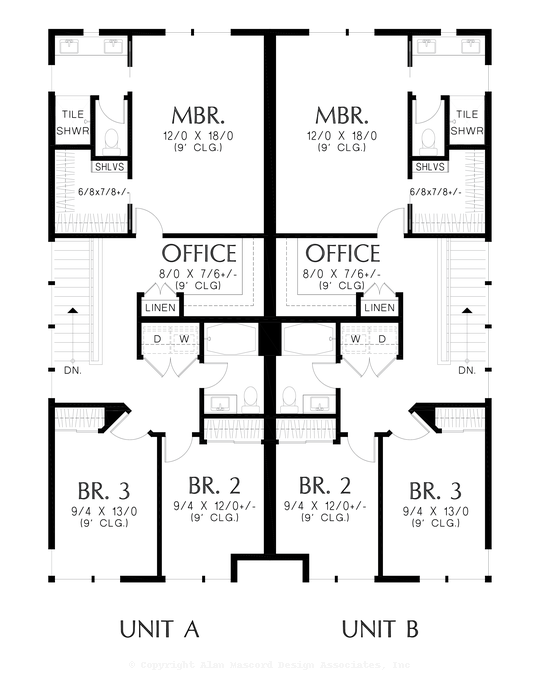 Upper Floor Plan image for Mascord Grady-Contemporary Duplex with Modern Ameneties-Upper Floor Plan