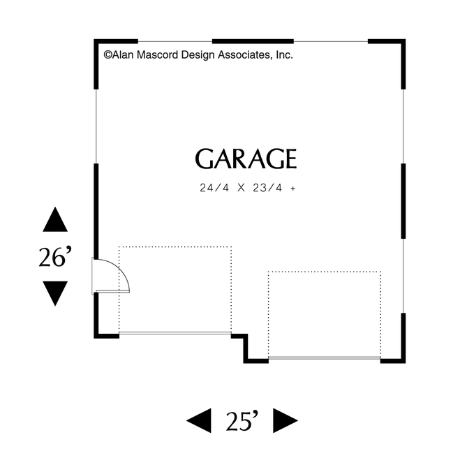 Main Floor Plan image for Mascord Pikes Peak-Double Garage with Gable Fronts-Main Floor Plan
