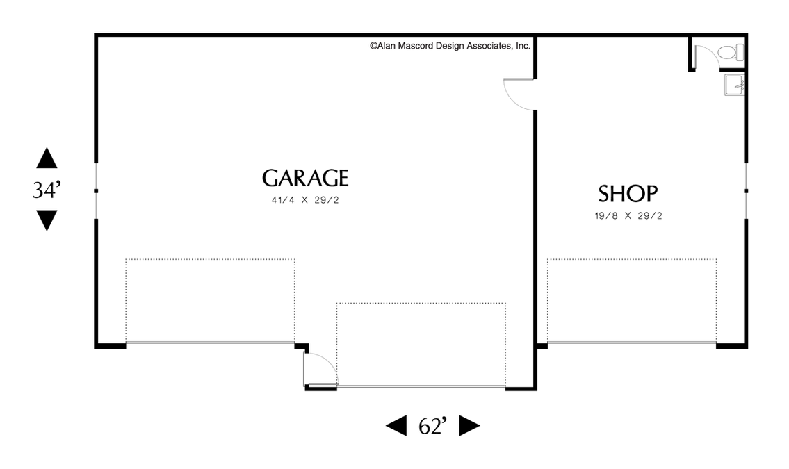 Main Floor Plan image for Mascord Andretti-Outbuilding for Those With Large Garage Needs-Main Floor Plan