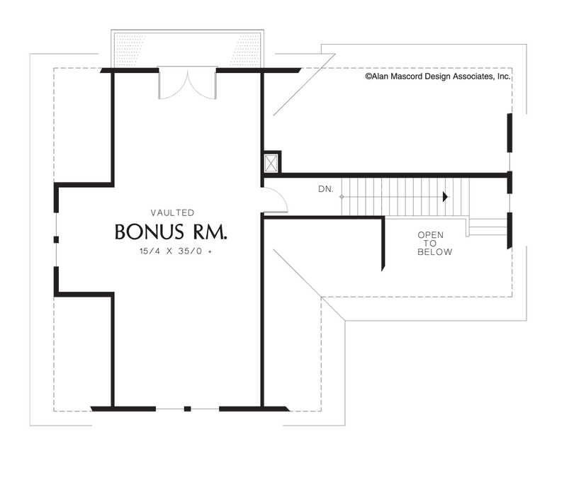Upper Floor Plan image for Mascord Pomona-Triple Garage, Storage and Flexible Space-Upper Floor Plan