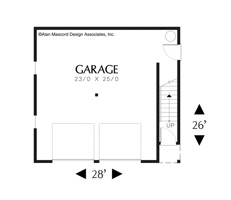 Main Floor Plan image for Mascord Arthur-Garage Plan with Old World Flair and Apartment Above-Main Floor Plan