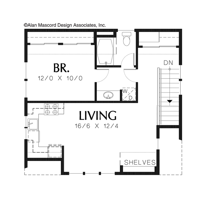 Upper Floor Plan image for Mascord Arthur-Garage Plan with Old World Flair and Apartment Above-Upper Floor Plan