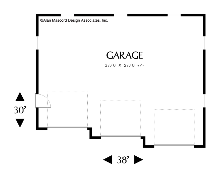 Main Floor Plan image for Mascord Earnhardt-Triple Garage with Elegant Roofline-Main Floor Plan