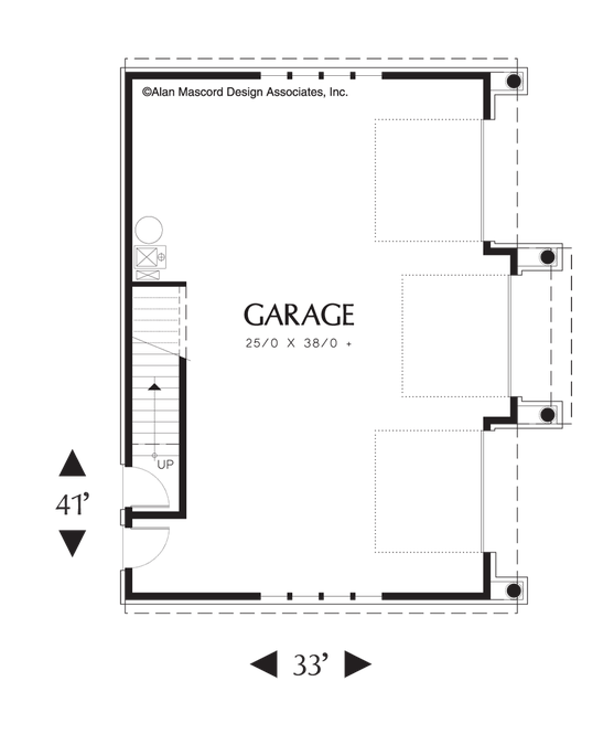 Main Floor Plan image for Mascord Athena-Two Bedroom Apartment Above Garage-Main Floor Plan