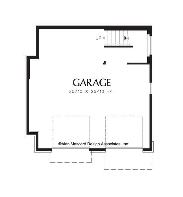 Lower Floor Plan image for Mascord Merillat-Two Story One Bedroom Plan for Sloped Lot-Lower Floor Plan