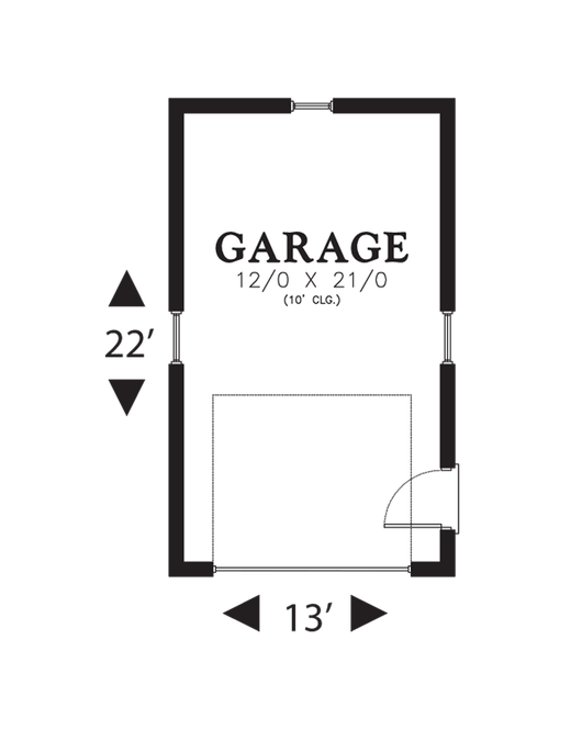 Main Floor Plan image for Mascord Lorenzo-The Storage Unit or Spare Garage You Always Wanted-Main Floor Plan