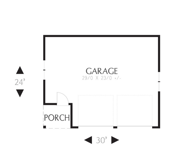 Main Floor Plan image for Mascord Monaco-A Functional Garage that’s Full of Charm and Style  -Main Floor Plan