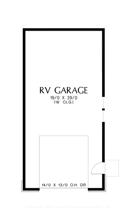 Main Floor Plan image for Mascord Brands Hatch-Need space for an RV? This garage plan has you covered-Main Floor Plan