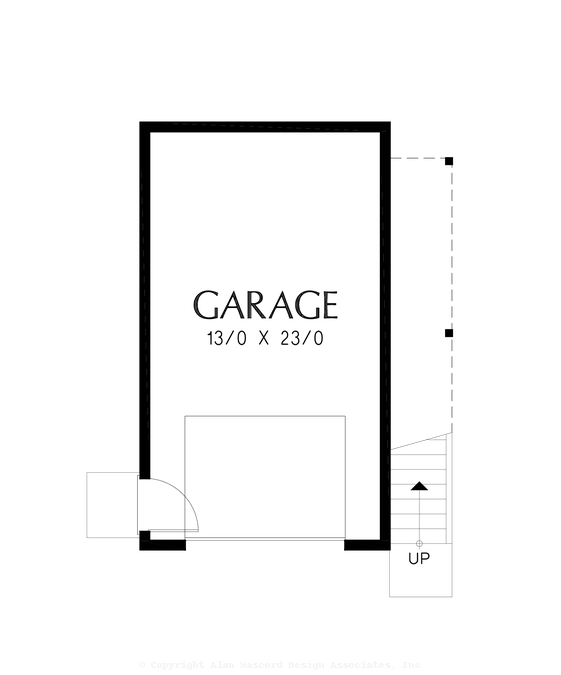 Main Floor Plan image for Mascord Aberdare Park-Garage Plan with Studio Apartment Above-Main Floor Plan