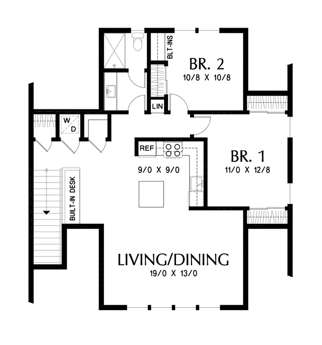 Upper Floor Plan image for Mascord Laguna--Upper Floor Plan