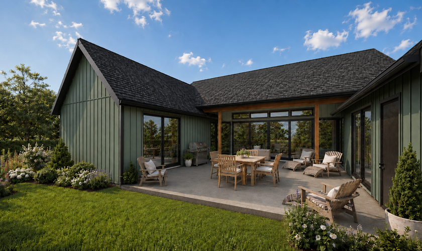 Mascord House Plan 11120: The Juniper Courtyard