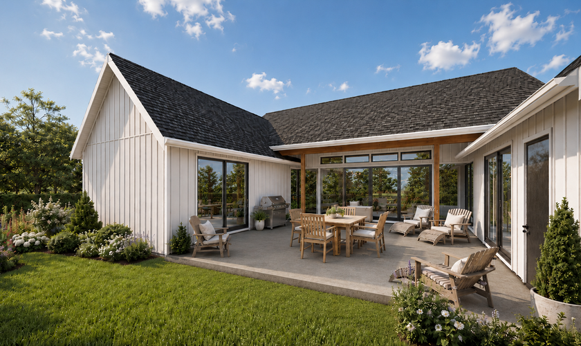 Mascord House Plan 11120: The Juniper Courtyard