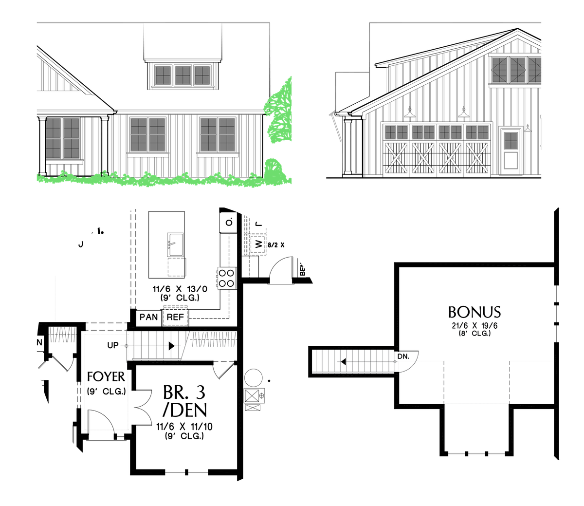 Add Bonus over Garage to Mascord Elm Tree Farm-All the farmhouse features a growing family needs-Add Bonus over Garage