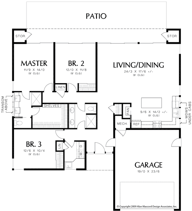 Main Floor Plan image for Mascord Keighley-A Small Contemporary with Enormous Possibilities-Main Floor Plan