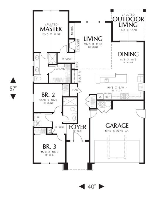 Main Floor Plan image for Mascord Espresso-The Finest Amenities In An Efficient Layout-Main Floor Plan