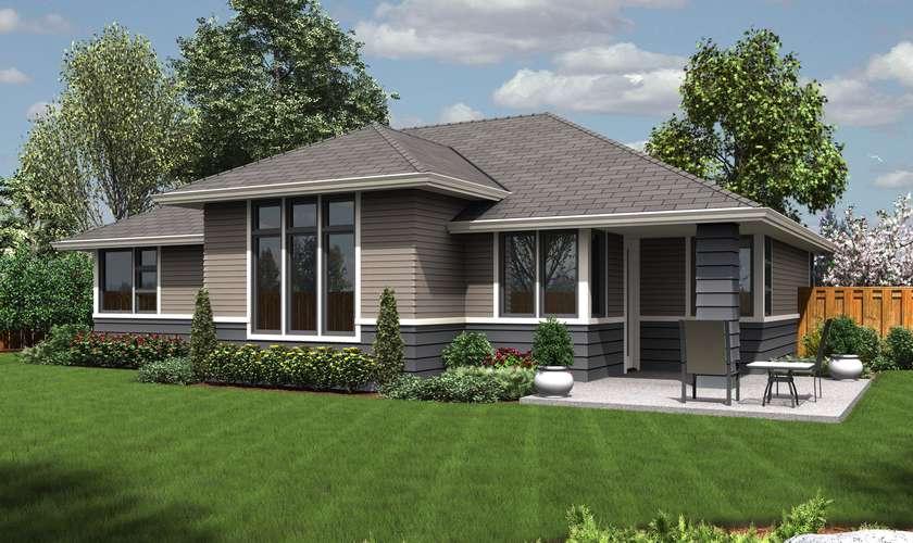 Mascord House Plan 1169ES: The Modern Ranch