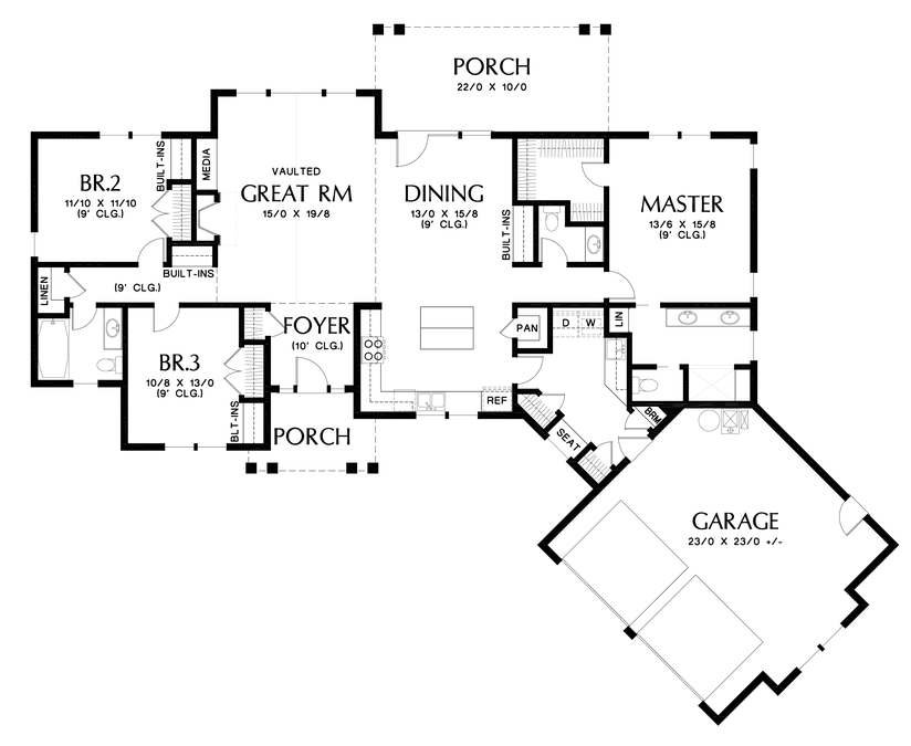 Main Floor Plan image for Mascord Artemis-Study Nature, Love Nature, Stay Close to Nature. It Will Never Fail You-Main Floor Plan