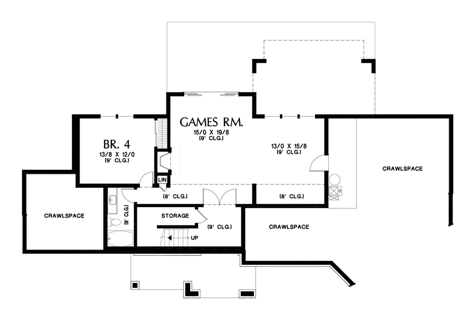 Lower Floor Plan image for Mascord Haich-Beautiful, Welcoming Small Ranch House-Lower Floor Plan