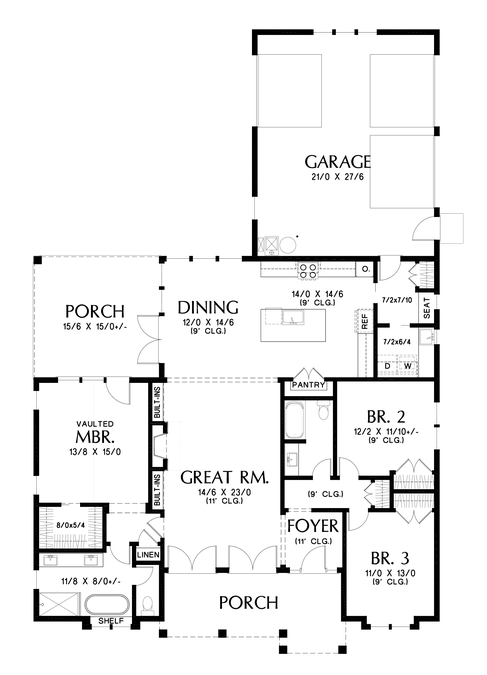 Main Floor Plan image for Mascord Midlothian--Main Floor Plan