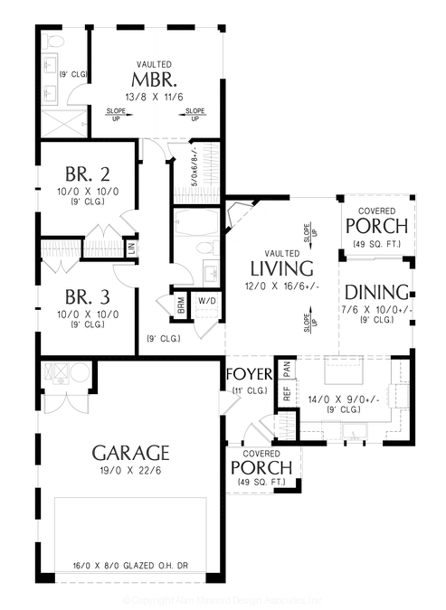 Main Floor Plan image for Mascord Hygge-A cozy scandinavian retreat-Main Floor Plan