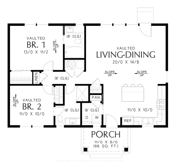 Main Floor Plan image for Mascord Morecroft-Affordable Comfort With Style-Main Floor Plan