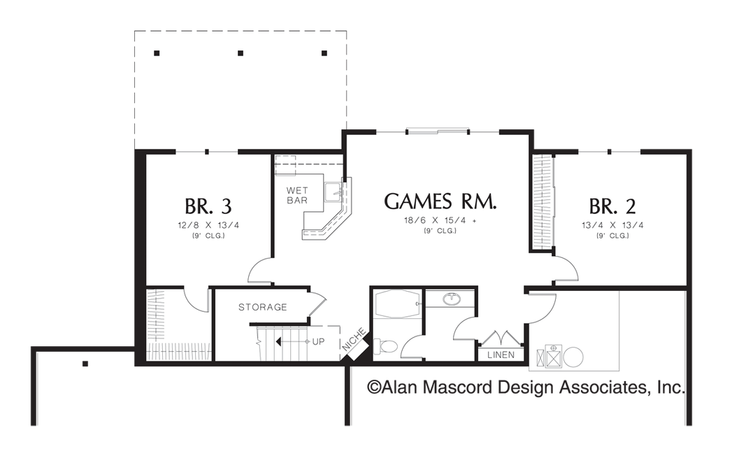 Lower Floor Plan image for Mascord Arlington-European Plan Great for Sloping Lot-Lower Floor Plan