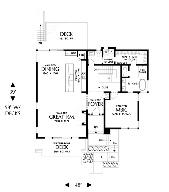 Main Floor Plan image for Mascord Millfield Lodge--Main Floor Plan