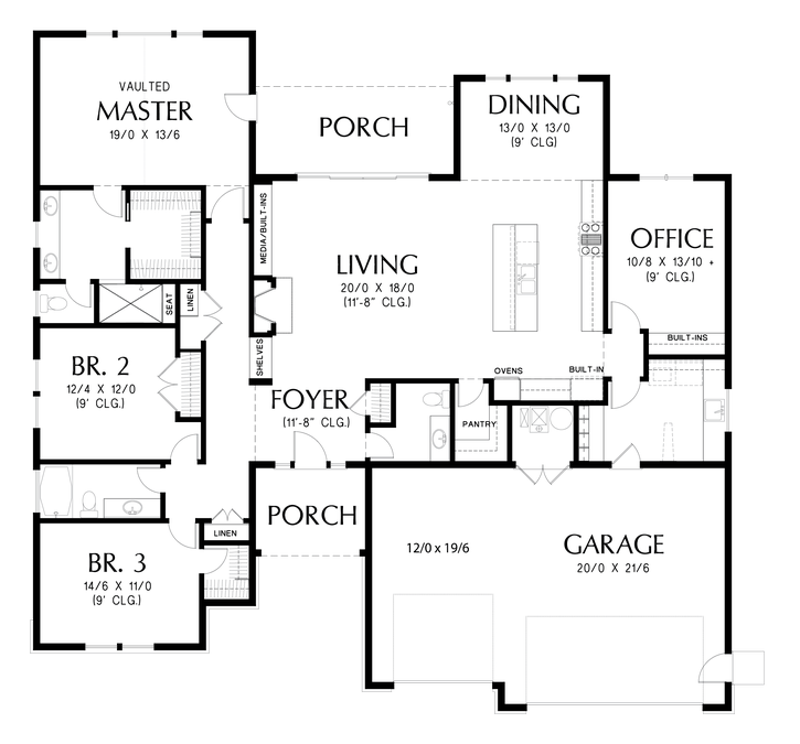 Main Floor Plan image for Mascord Lincoln-Curb Appeal Is Just The Start-Main Floor Plan