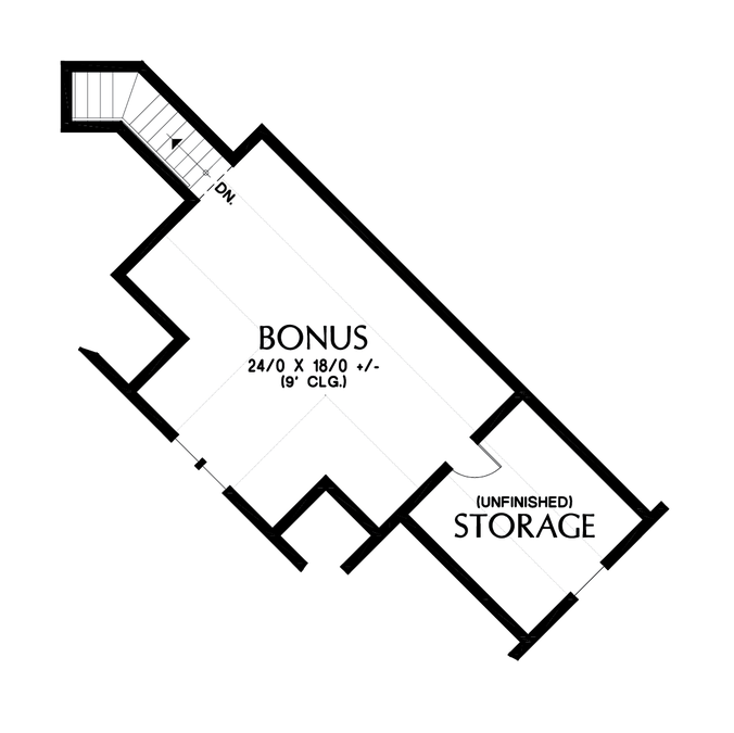 Upper Floor Plan image for Mascord Vasquez-Third Car Bay Addition to the RIpley-Upper Floor Plan