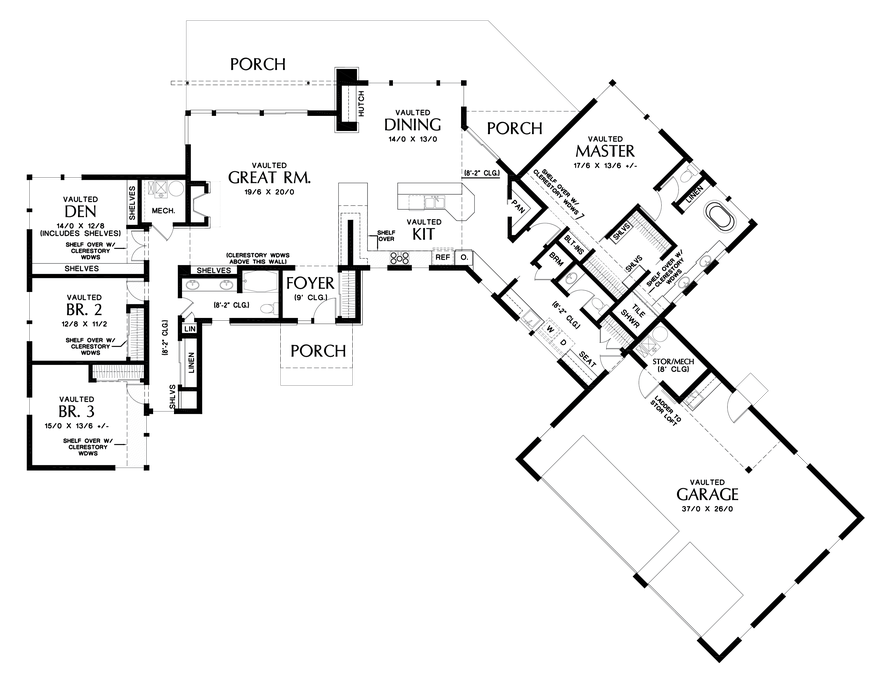 Main Floor Plan image for Mascord Salt Lake-Expansive Spaces Great for Acreage or View Lots-Main Floor Plan
