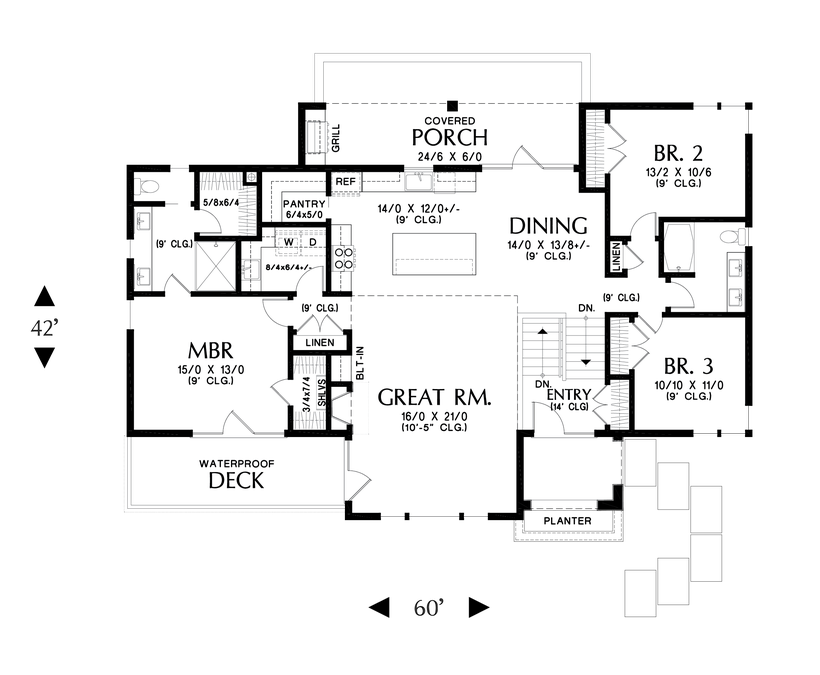 Main Floor Plan image for Mascord Shasta--Main Floor Plan