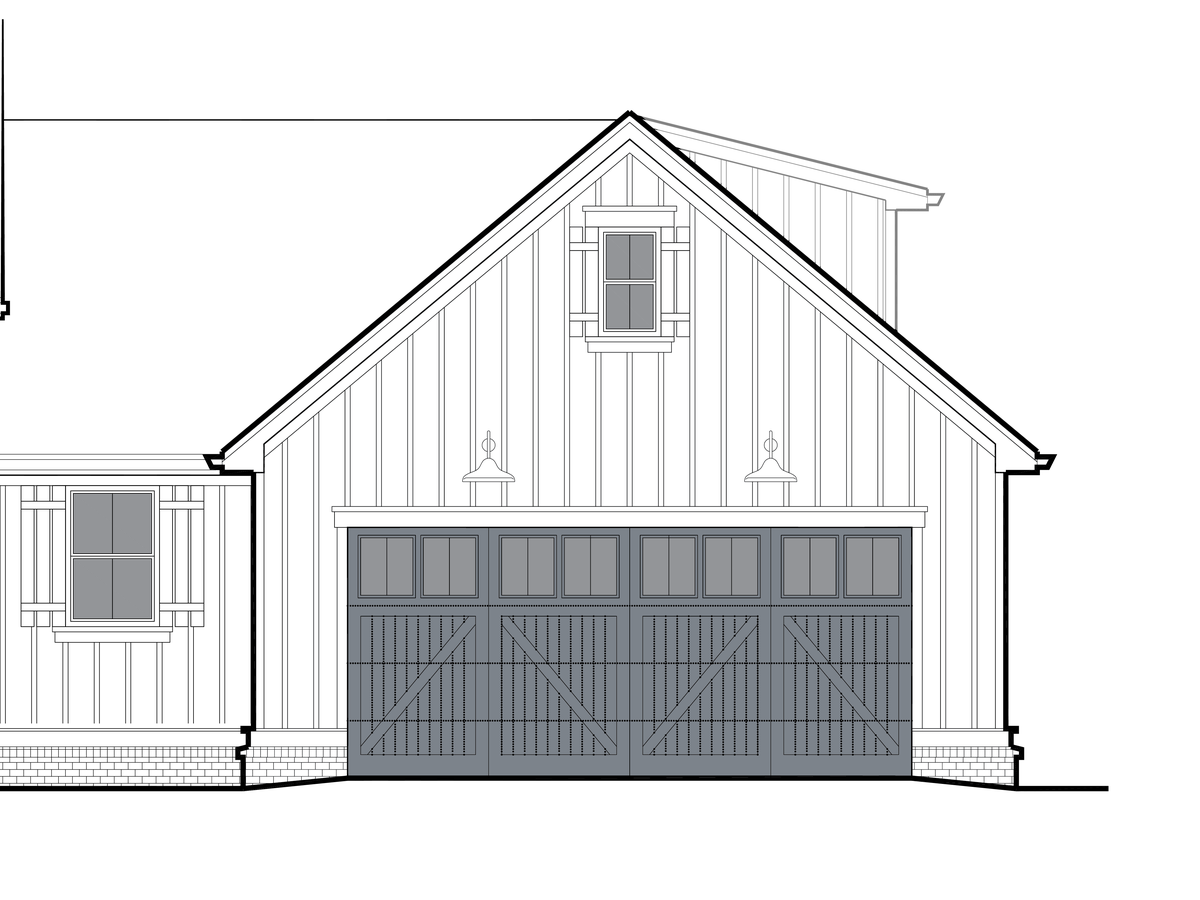 Front Facing Garage Door to Mascord Birch Wood Farm-Fantastic plan for families in all walks of life-Front Facing Garage Door
